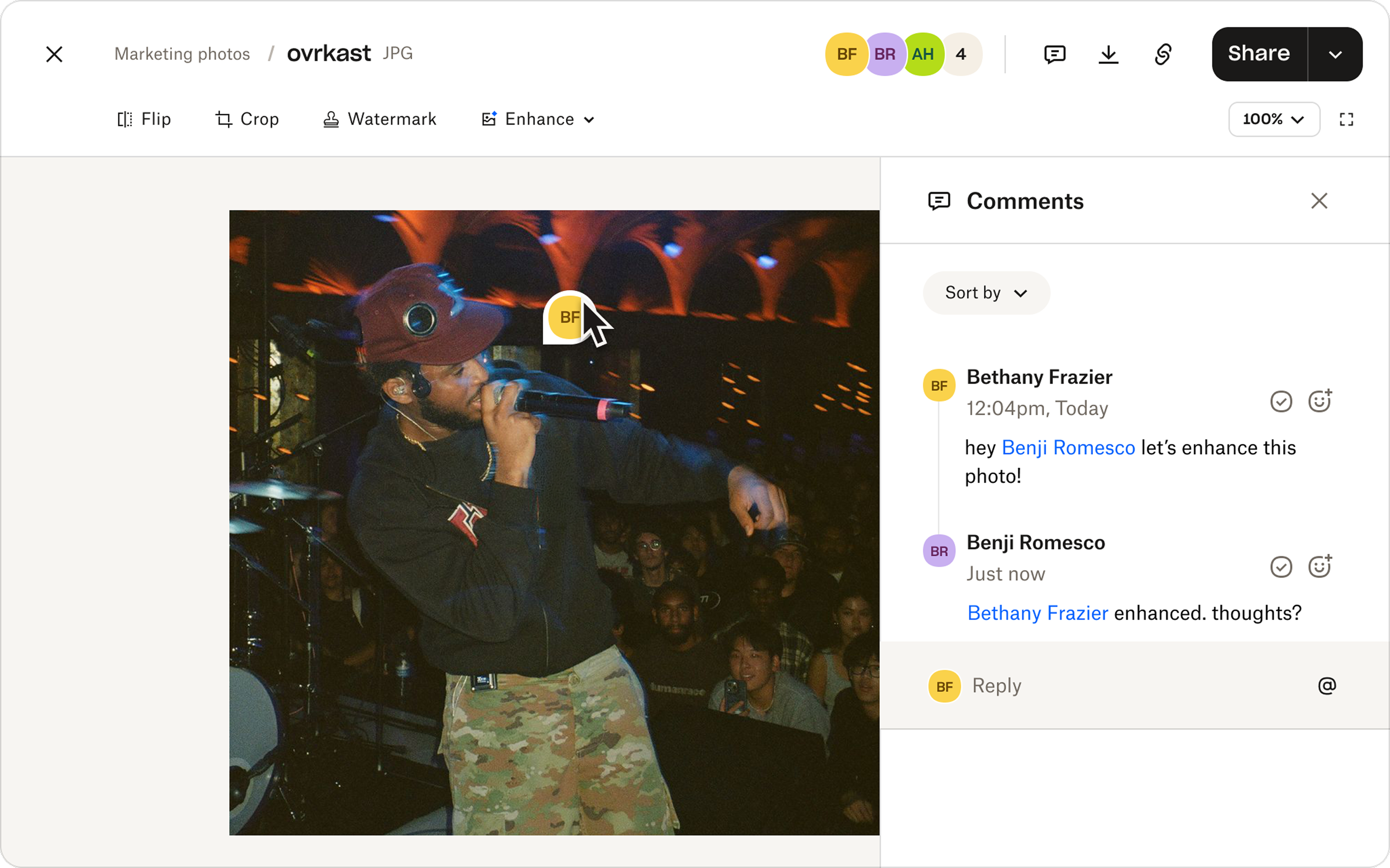 Inline collaborative comments